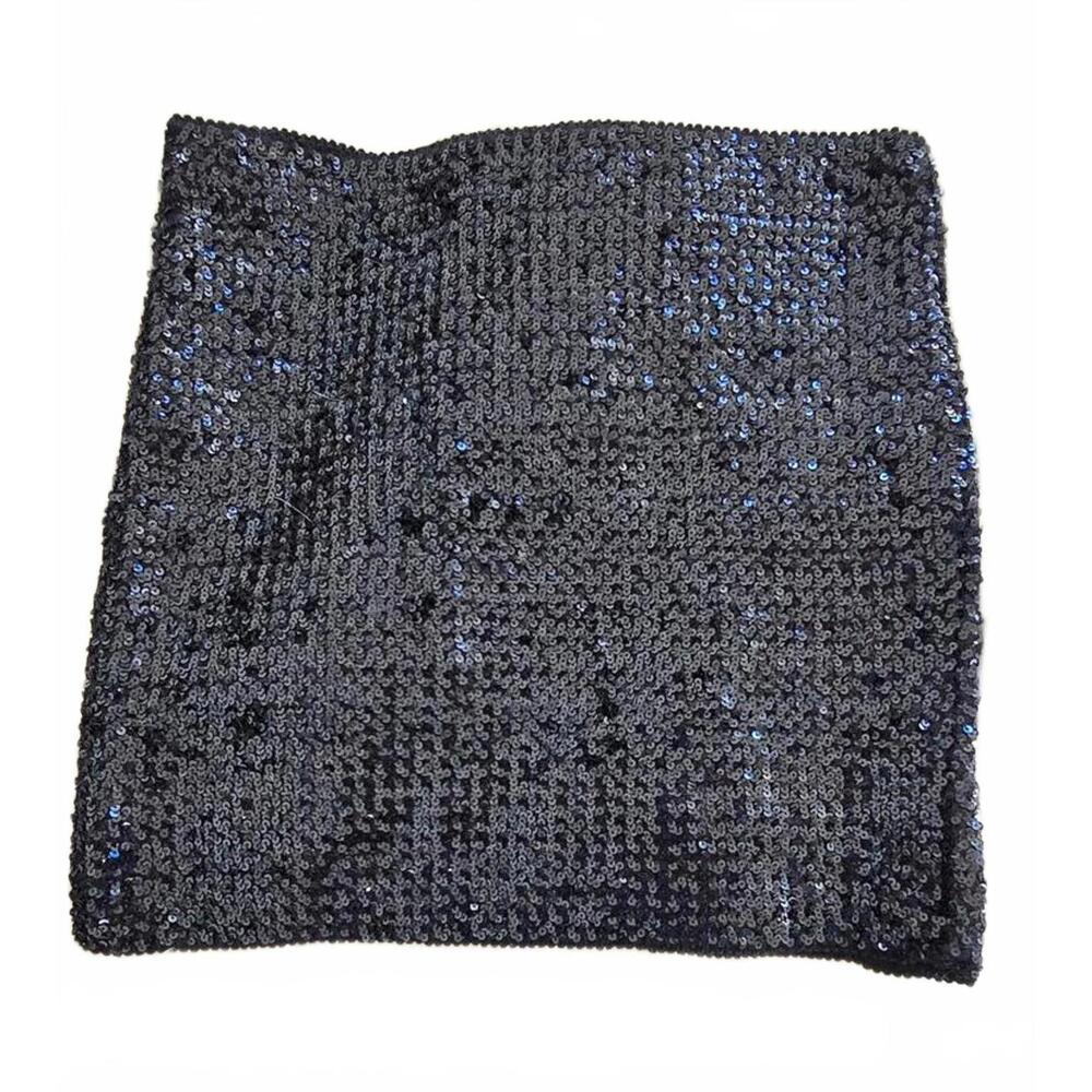 anna-kaci Black Sequin Mini Skirt Size M/L